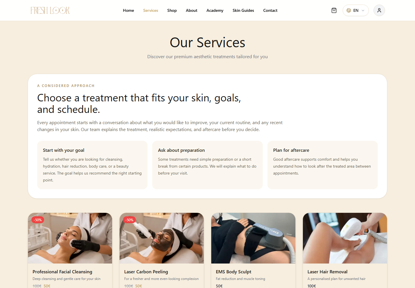 Fresh Look services page